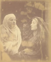 La pequeña novicia y la reina Ginebra en la casa santa de Almesbury